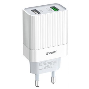 NG WOOT  USB Φορτιστής 18W, 2 Θύρες 